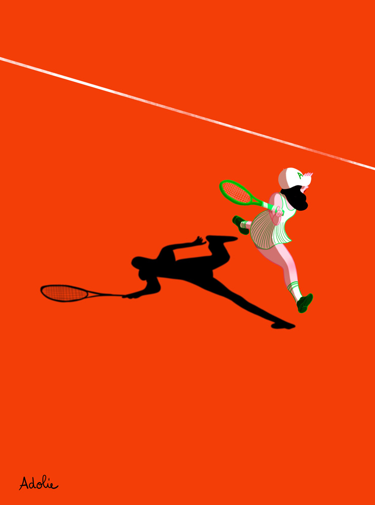 Illustration of Adolie Day of a girl playing tennis